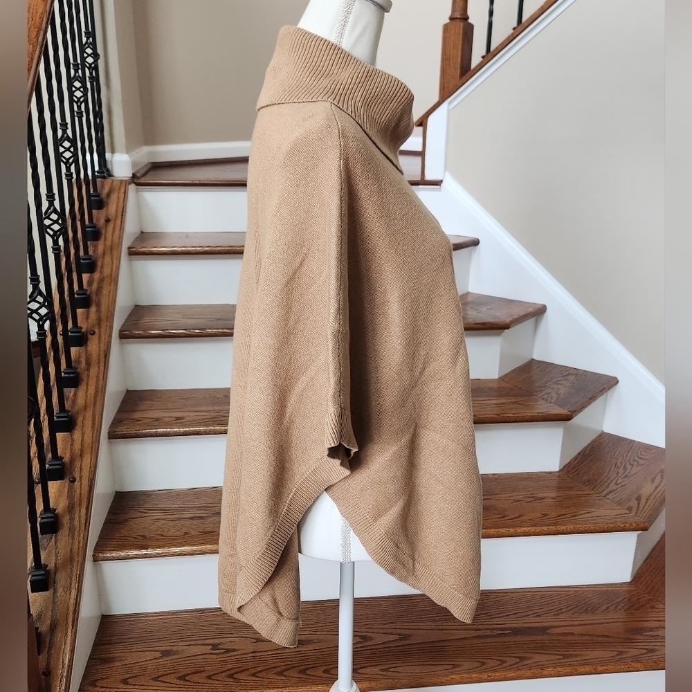 Talbots Women's Cape Poncho Tan with Gold Colored Hardware, Small - Picture 8 of 14
